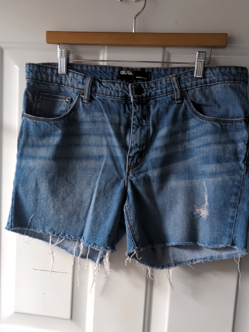 BDG Light Blue Boyfriend Jeans Shorts : Waist 18, inches